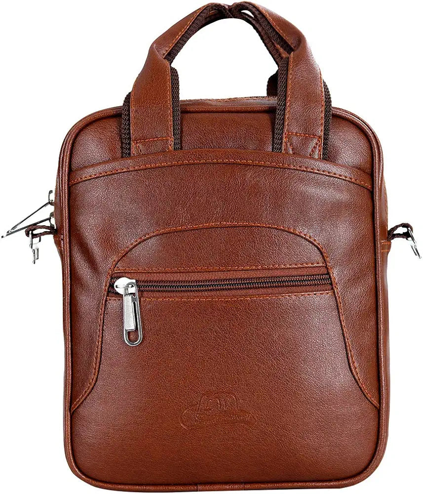Stylish Pu Leather Men Sling Bag Messenger Cross Body Slim Bag Travel Work Office Business One Side Shoulder Bag Cash Collection for Daily Use for Men Women Satchel Bags