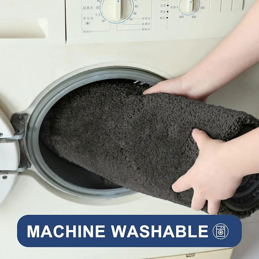 Luxe Home International Microfibre Rectangular Bath mat Super Soft Anti Skid Newman Mats For Bathroom Colour Brown