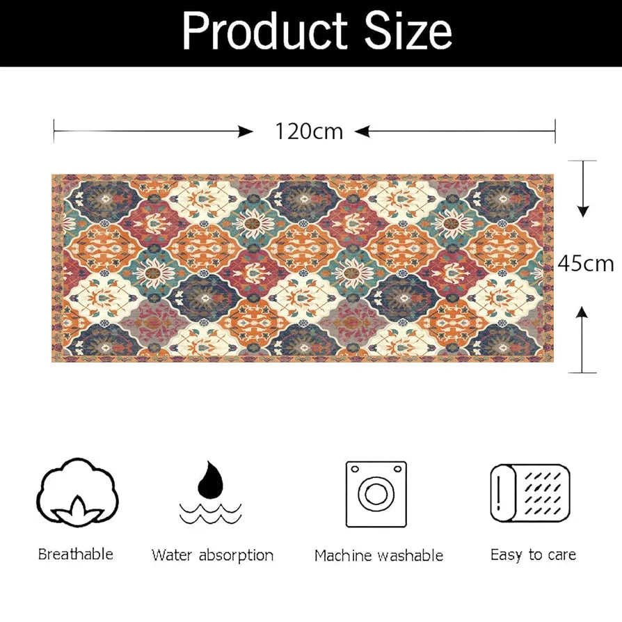 Ishro Home Velvet Premium Modern Runner Rug For Bedroom, Kitchen Colour Blue