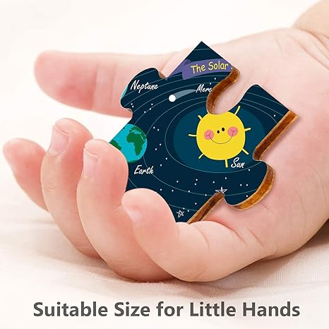 Webby Outer Space Solar System Wooden Jigsaw Puzzle Multicolour - 40 Pieces