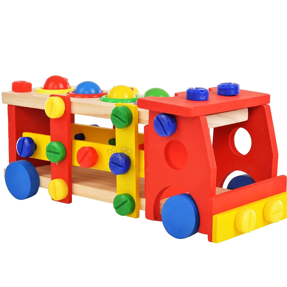Trinkets & More - 2 in 1 DIY Screw Car Vehicle Hammer Ball | Reassembly Multifunction Building Blocks | Knock Tinker Toy | Educational Toy Kids 3+Years