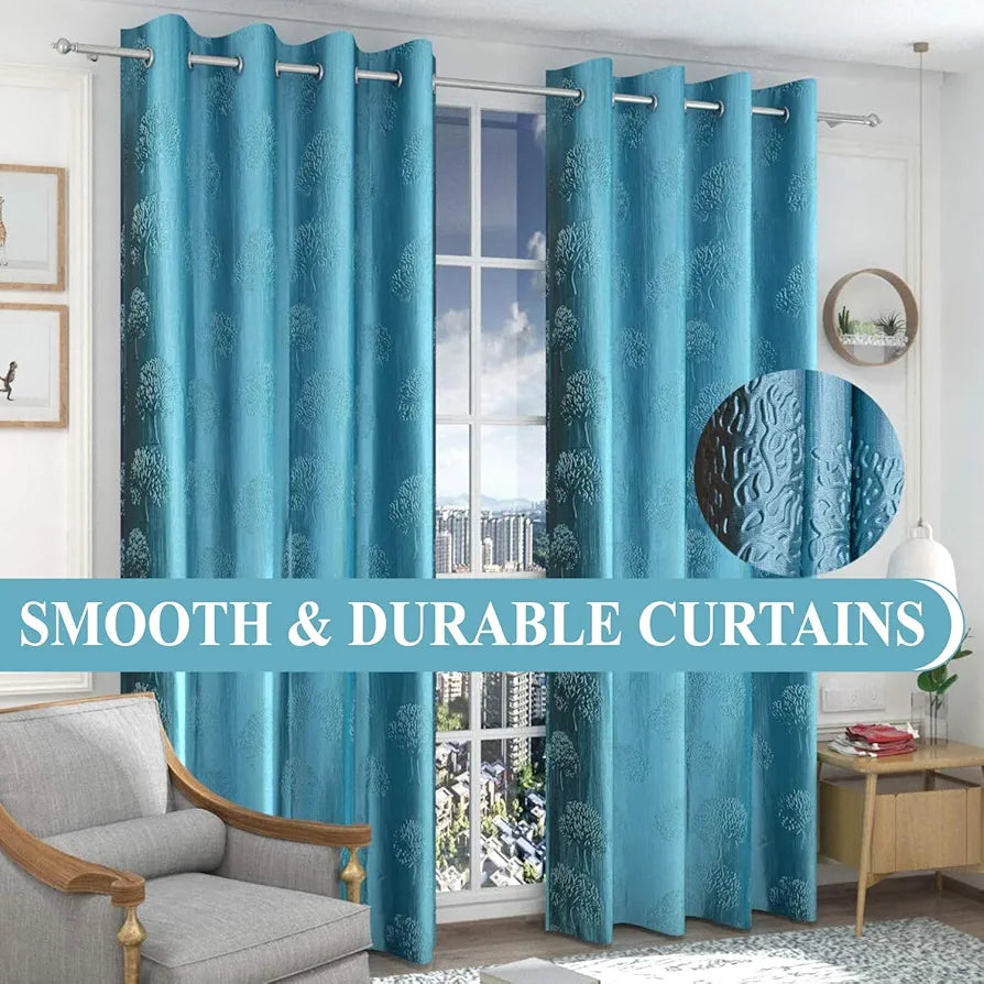 Fresh From Loom Window Curtains 5 Feet Long High Tenacity Yarn Polyester Punch Curtains Premium