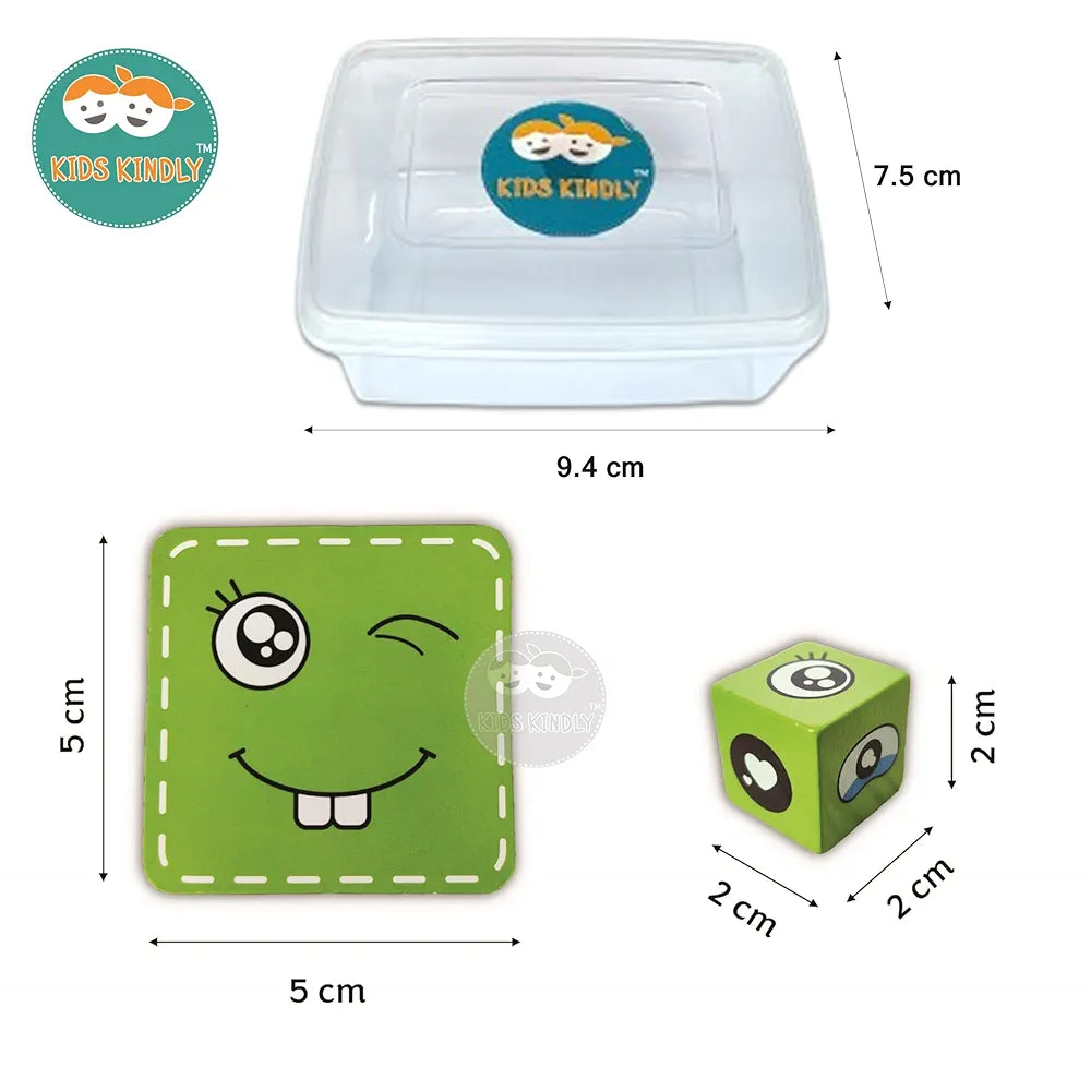 KIDS KINDLY Wooden Face Puzzle Game for Kids Age 3+, Emoji Expression Matching Toy with 16 Blocks & 72 Cards, Fun Indoor Puzzle for Boys and Girls, Educational Games & Gifts