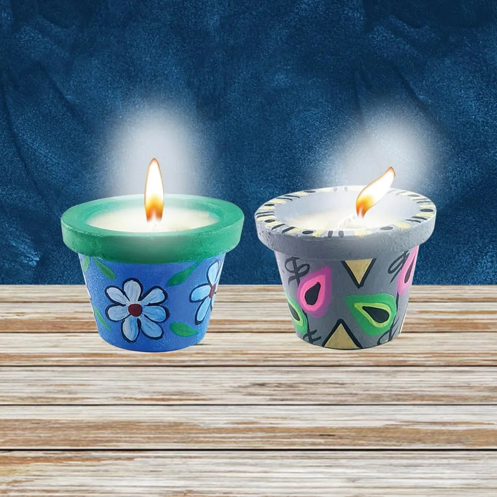 Toykraftt Art and Craft kit, Pot Painting Kit, Christmas Gift, DIY Diwali Candle Making Kit for age 8 to 12 - Candles From Pretty Pots
