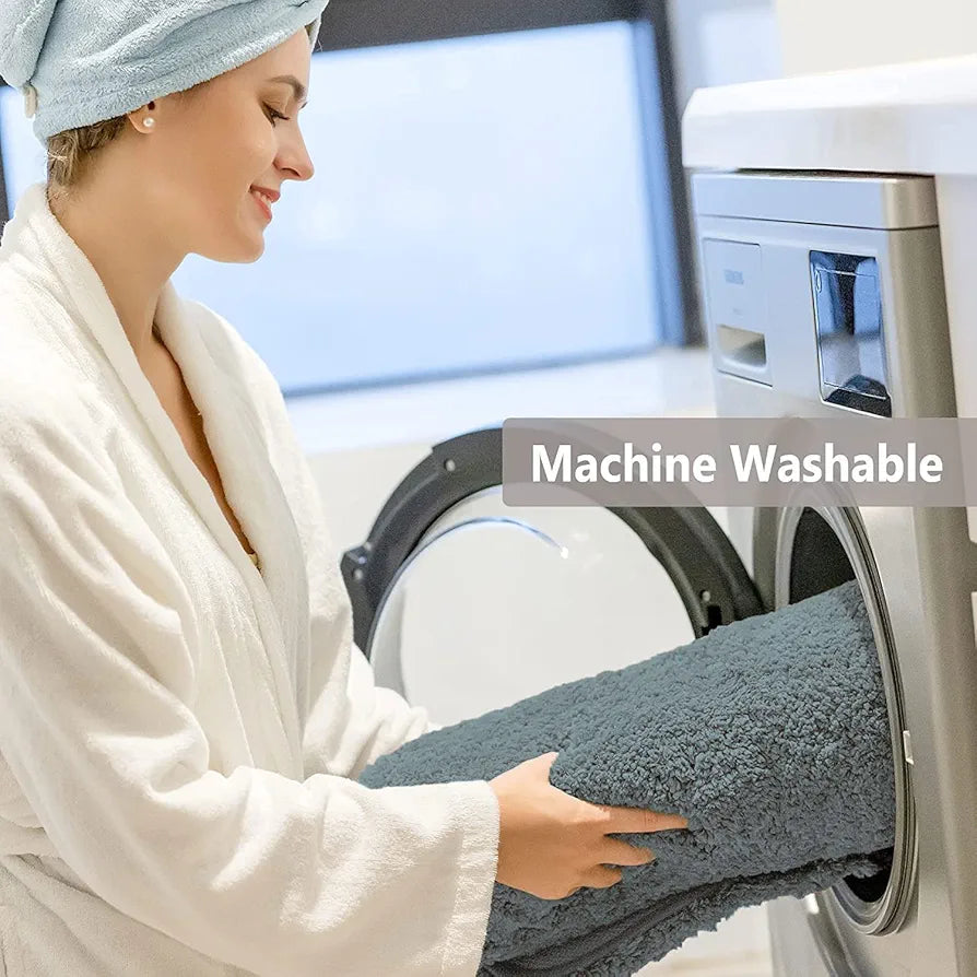 Luxe Home International Microfiber Luxe Home Bath Mat Rectangular Colour Grey