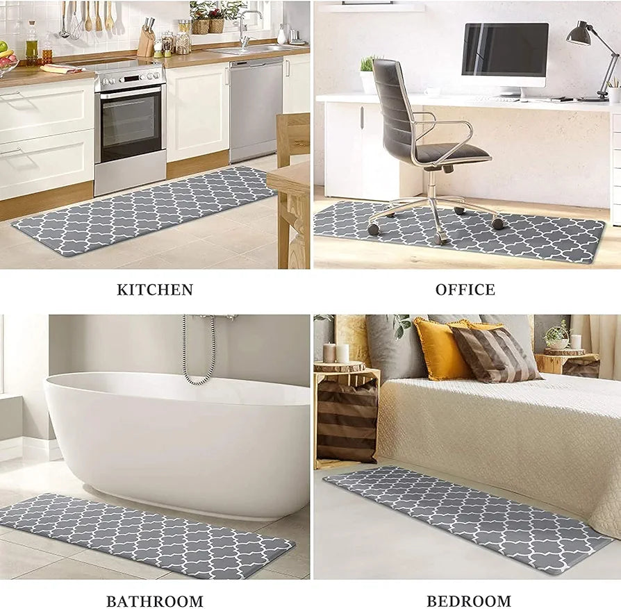 Ishro Home Kitchen Mats For Floor Anti Slip Waterproof Set Of 2 Pcs Colour Shiny Stars