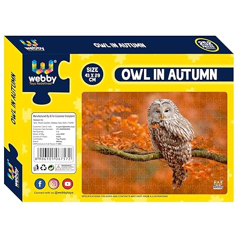 Webby Owl in Autumn Jigsaw Puzzle 252 Pieces Multicolor