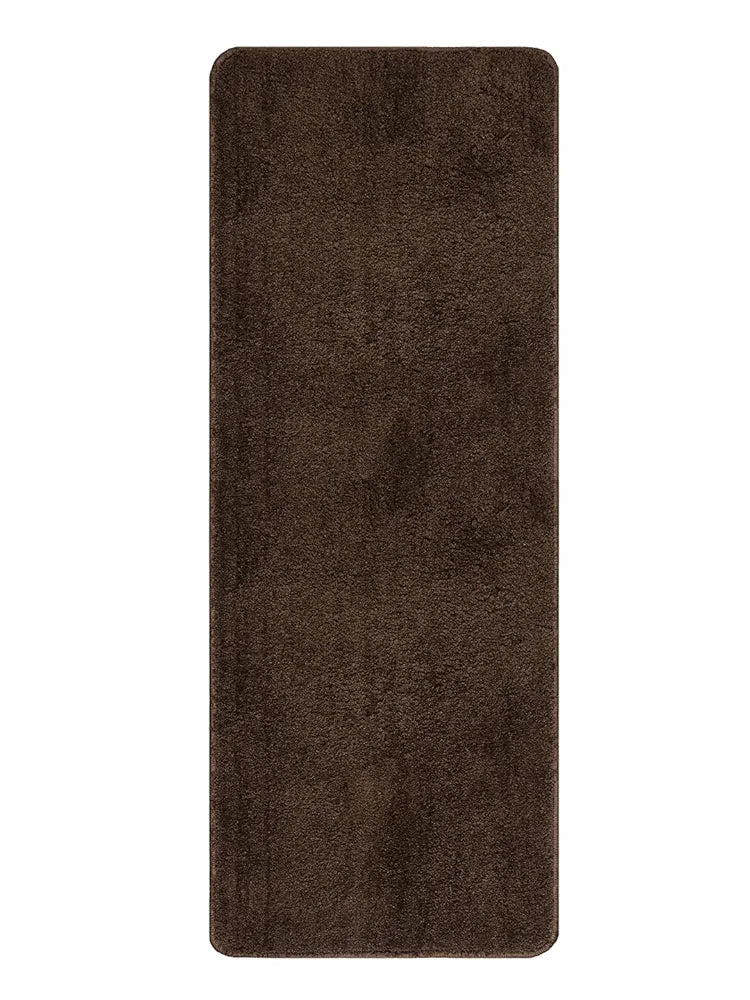 Saral Home Solid Neo Shaggy Yarn Durable & Washable Multipurpose Runner Colour Brown