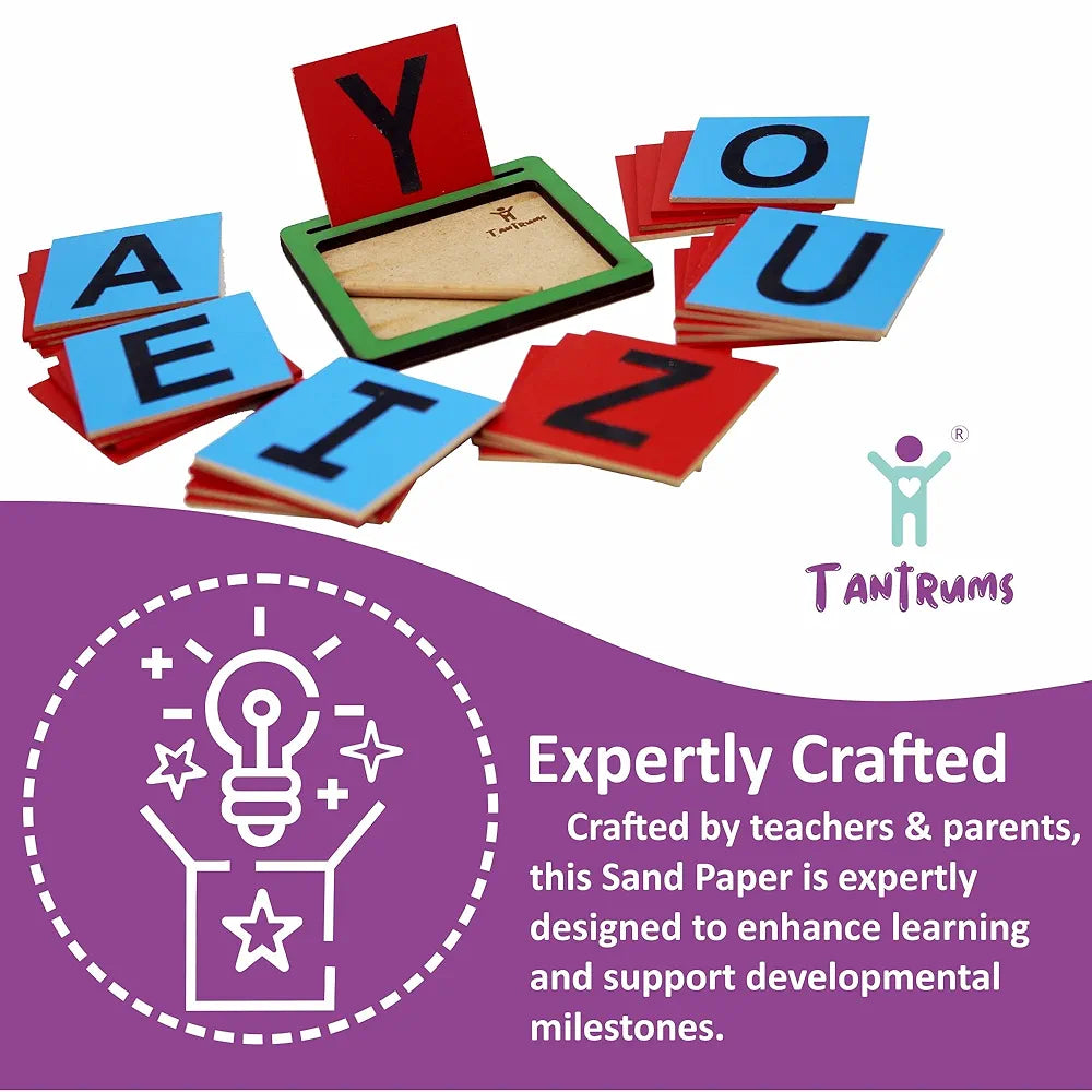 Tantrums Coloured Sand Paper with Tray | Learning Fun Education Puzzle Learning Aid for Kids
