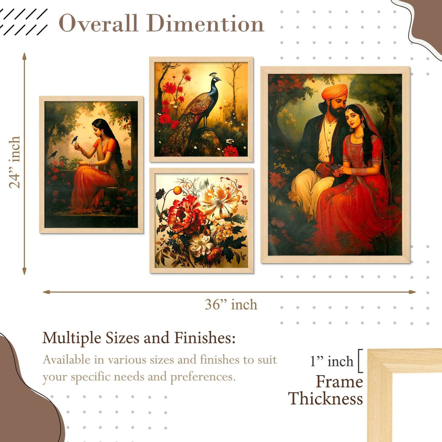 SET OF 4 DIGITAL WALL PAINTING