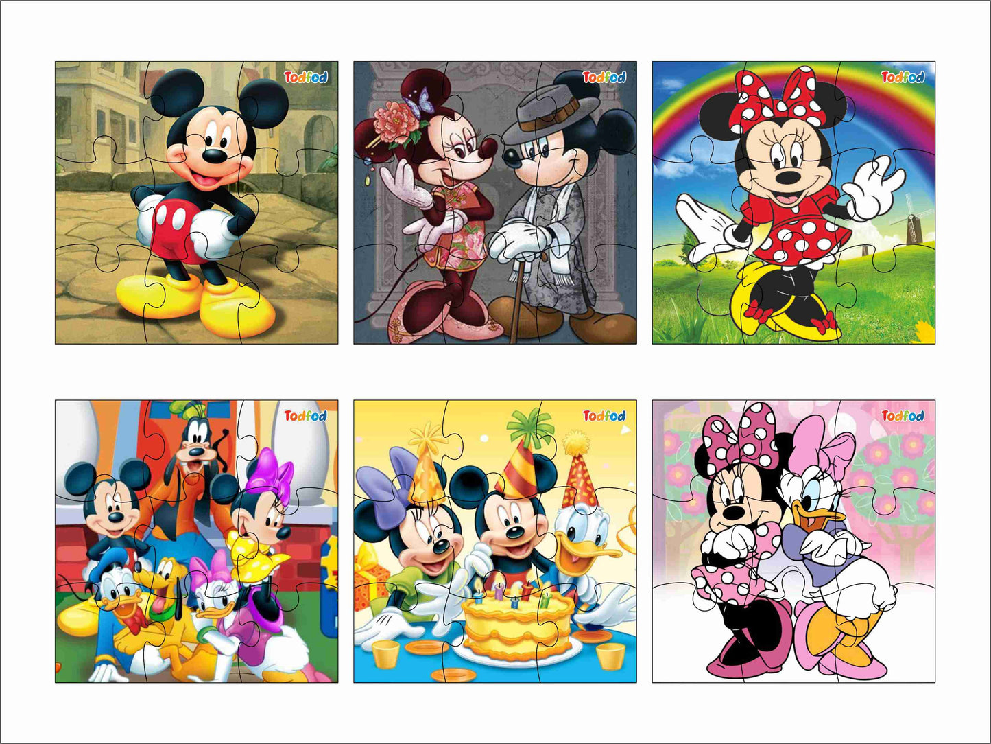 Wooden Jigsaw Puzzles - Disney Mickey Mouse Anime Cartoon Characters for Kids