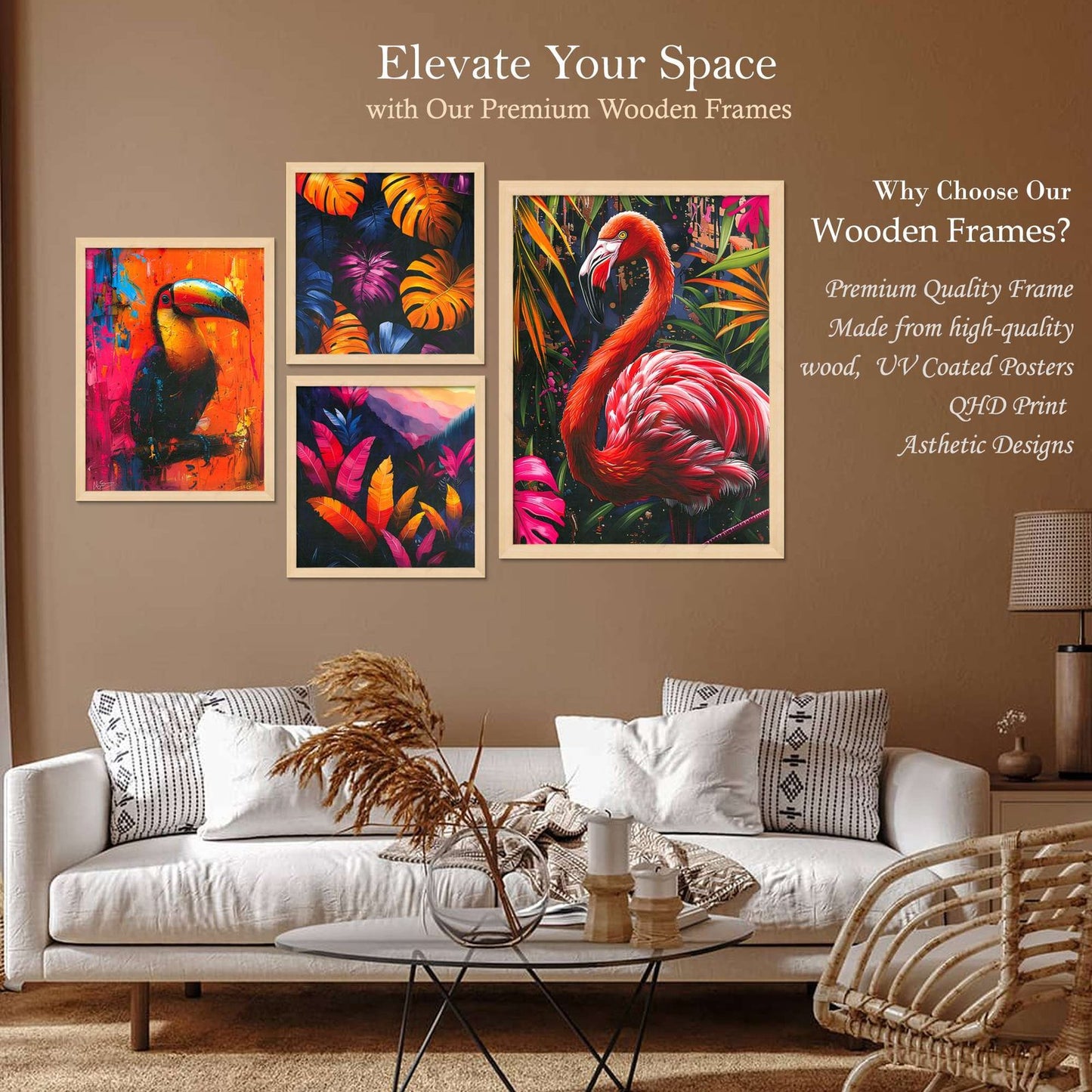 SET OF 4 DIGITAL WALL PAINTING