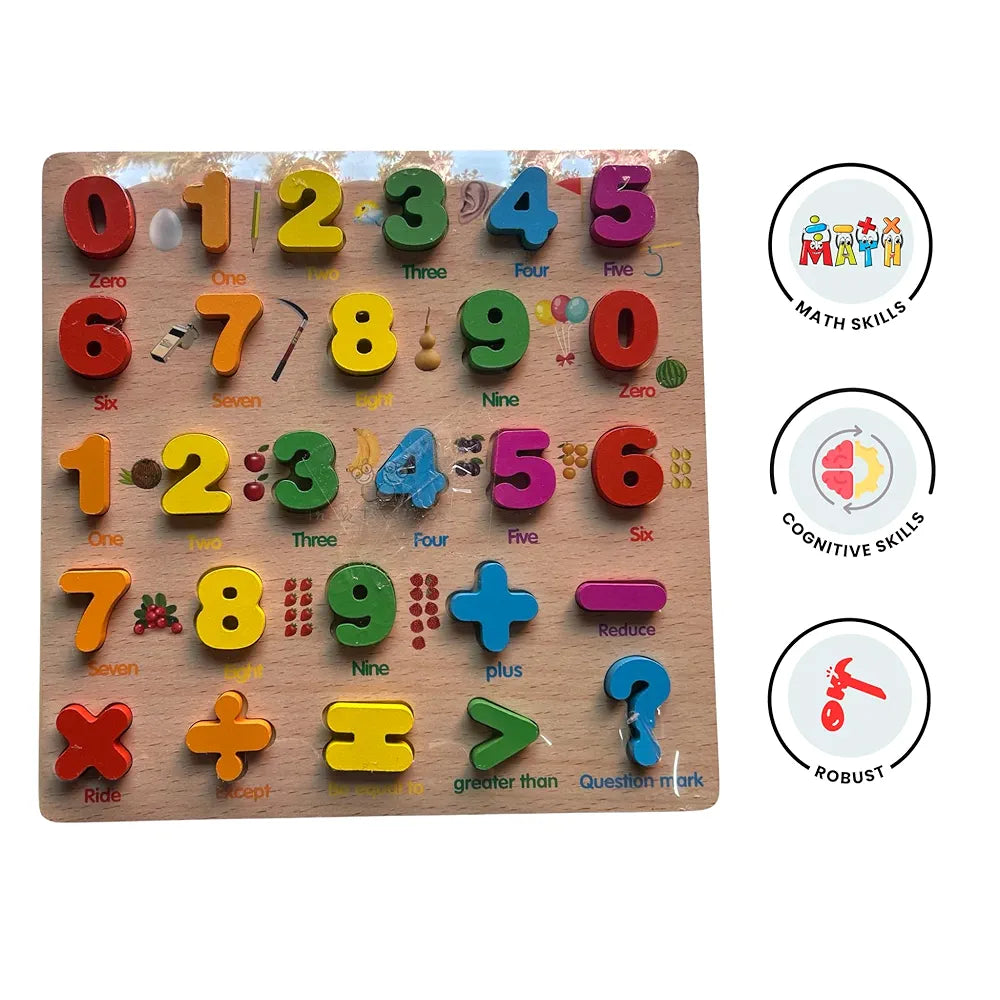 Trinkets & More 123 Numbers Puzzles Game Learning Board Maths Toy for Toddlers Preschoolers Early Educational 2+ Years