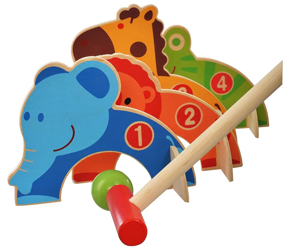 Trinkets & More - Animal Croquet Game Set Gate Ball | Mini Golf Set | Pretend Play Toys for Kids and Preschoolers 3+ Years