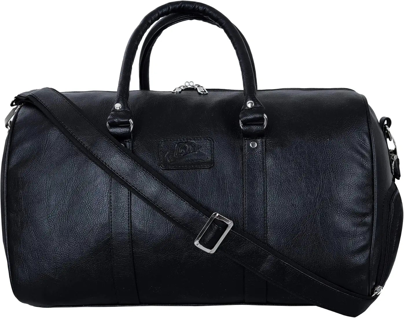 Leather World Duffle Bag for Travel with Shoe Compartment for Men and Women Made of Textured Leatherette with Detachable Shoulder Strap Cabin Bag