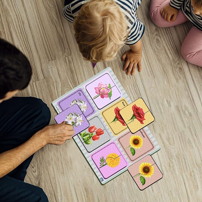 Mini Leaves 24 Months to 48 Months Beginner Educational Puzzle 2 Pieces Wooden Puzzles Flower for 2+ Years | Early Learning Puzzle