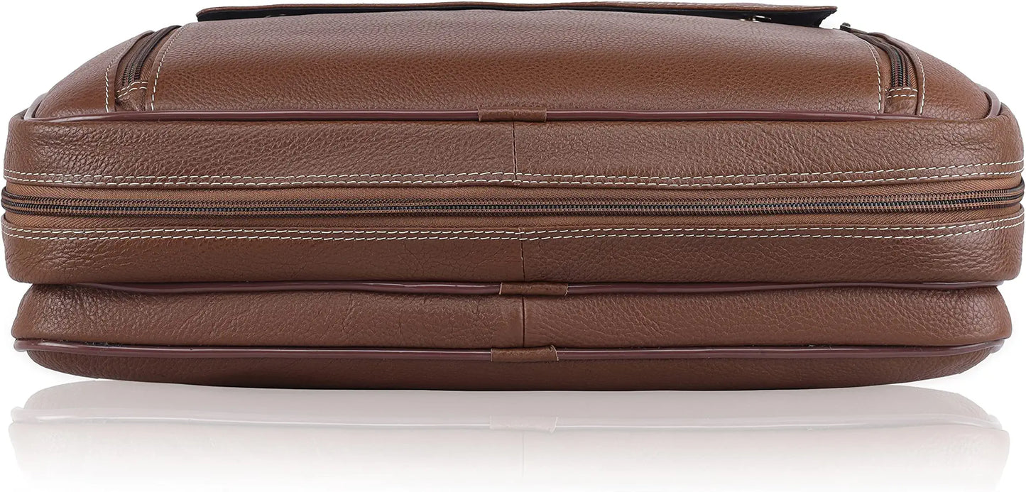 WildHorn Leather Laptop Bag for Men I Fits Upto 15.6 Inch Laptop/MacBook I Padded Laptop Compartment I Carry Handles with Adjustable Strap I DIMENSION : L-16 inch W-4 inch H-12 inch