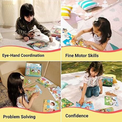 Wondrbox Insects Jigsaw Puzzles For Kids Educational Toy For The Kids Age 3 And Above Insects Set of 4 Puzzles in Box