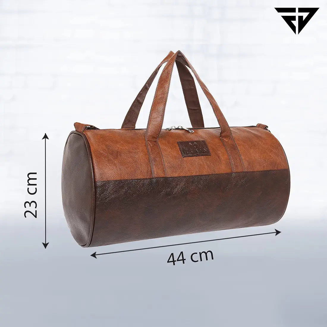 Fur Jaden Tan Leatherette Gym Bag for Men Women Boys Girls Travel Duffle Weekender Bag 23L