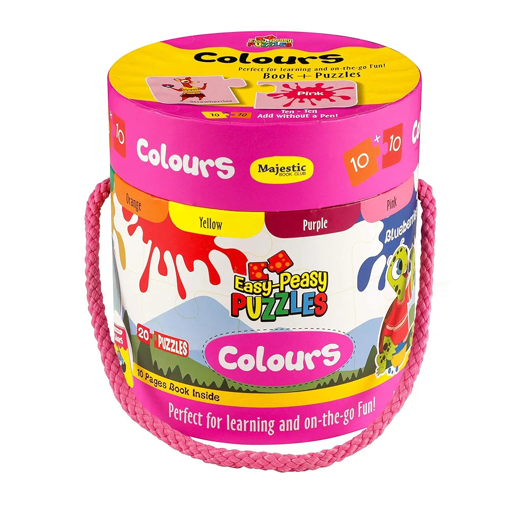 The Book Tree Colours Puzzle Box for Kids I Educational Toy for Kids Age 2+ I 20 Big Jigsaw Puzzle Pieces and 1 Story Book for Early Learning I A for Children by Majestic Book Club