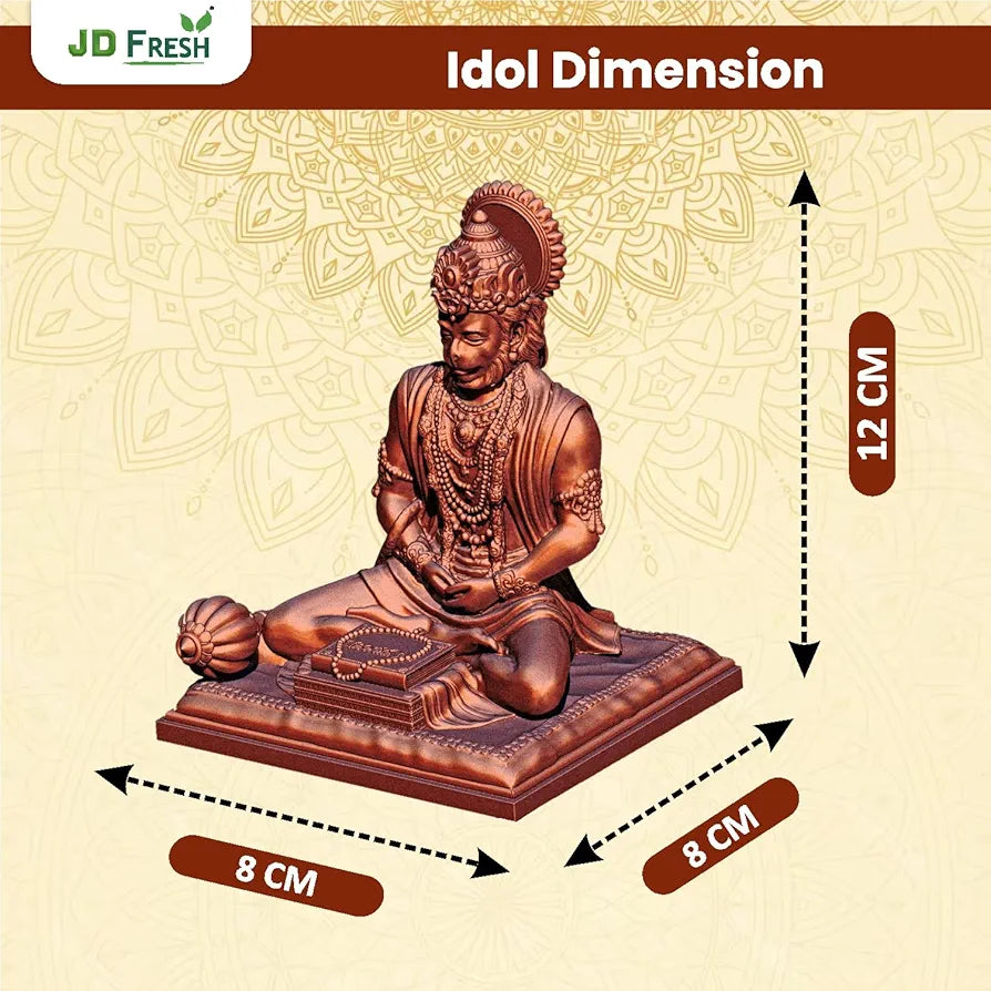 Jd Fresh 4.5 Inch Bajrangbali Statue with Gada - Copper
