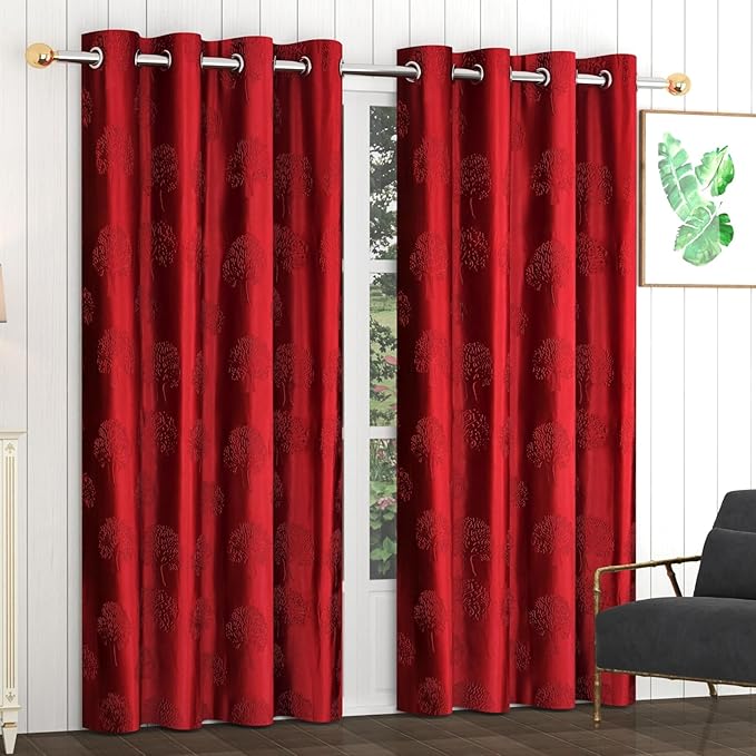 Fresh From Loom Botanical Opaque Window Curtains 6 Feet Long