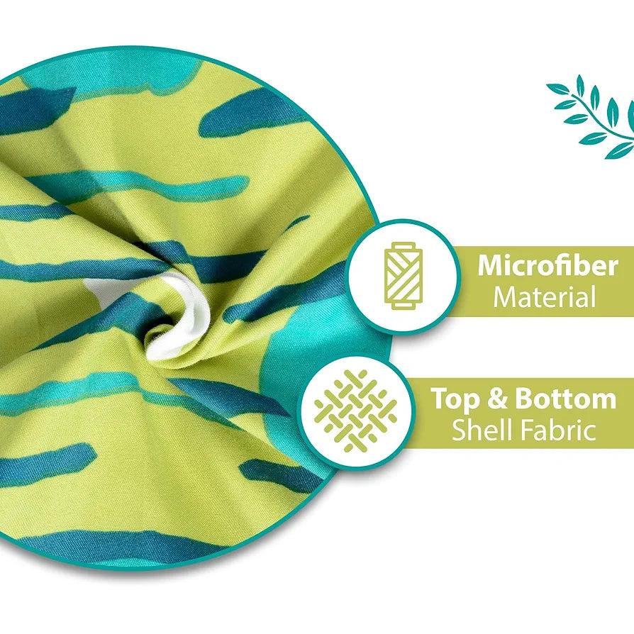 Divine Casa 120 GSM Microfiber Single Dohar Soft & Lightweight Throw Blanket Abstract Geometric Pattern Colour Olive Green & Teal