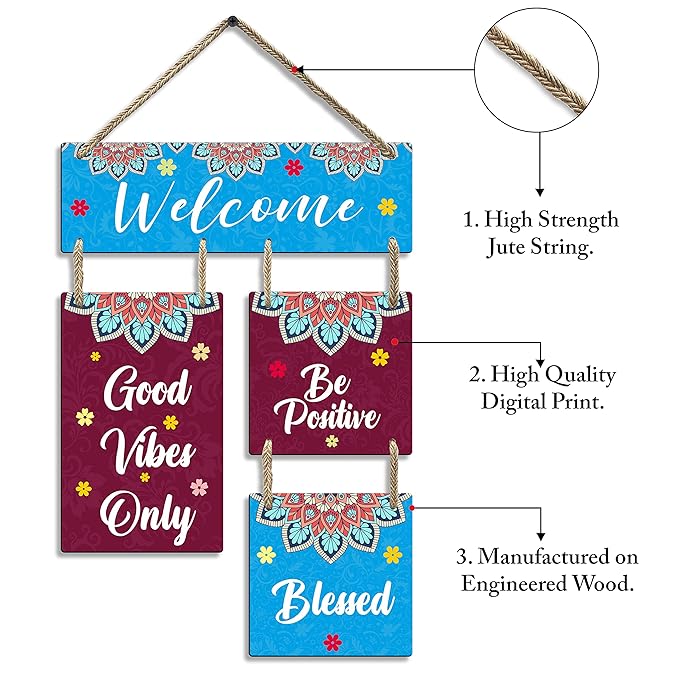 Sehaz Artworks Wooden Wall Hangings for Home Decoration Home Decor Items for Living Room - 4-0024