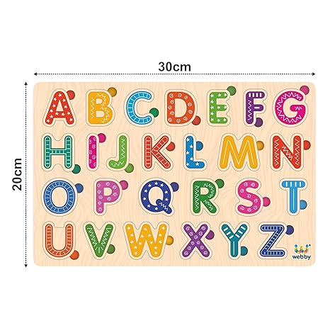 Webby Wooden Alphabets Montessori Educational Pre-School Puzzle Toy for 2+ Years Kid