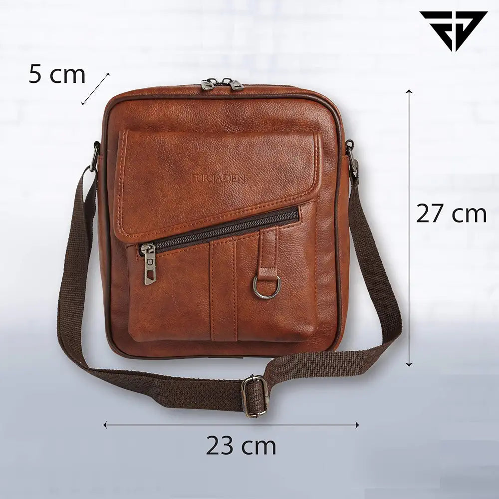 FUR JADEN Sling Cross Body Travel Office Business Messenger one Side Shoulder Bag Unisex