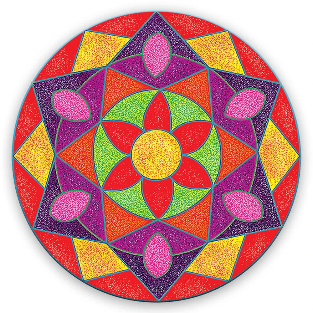 Toykraft: Sand Art Kit Rangoli Mandala Jr., Sand Art Activity Kit for Kids, Art and Craft, Gift Item for 3 Year olds ,Paper, Multicolor