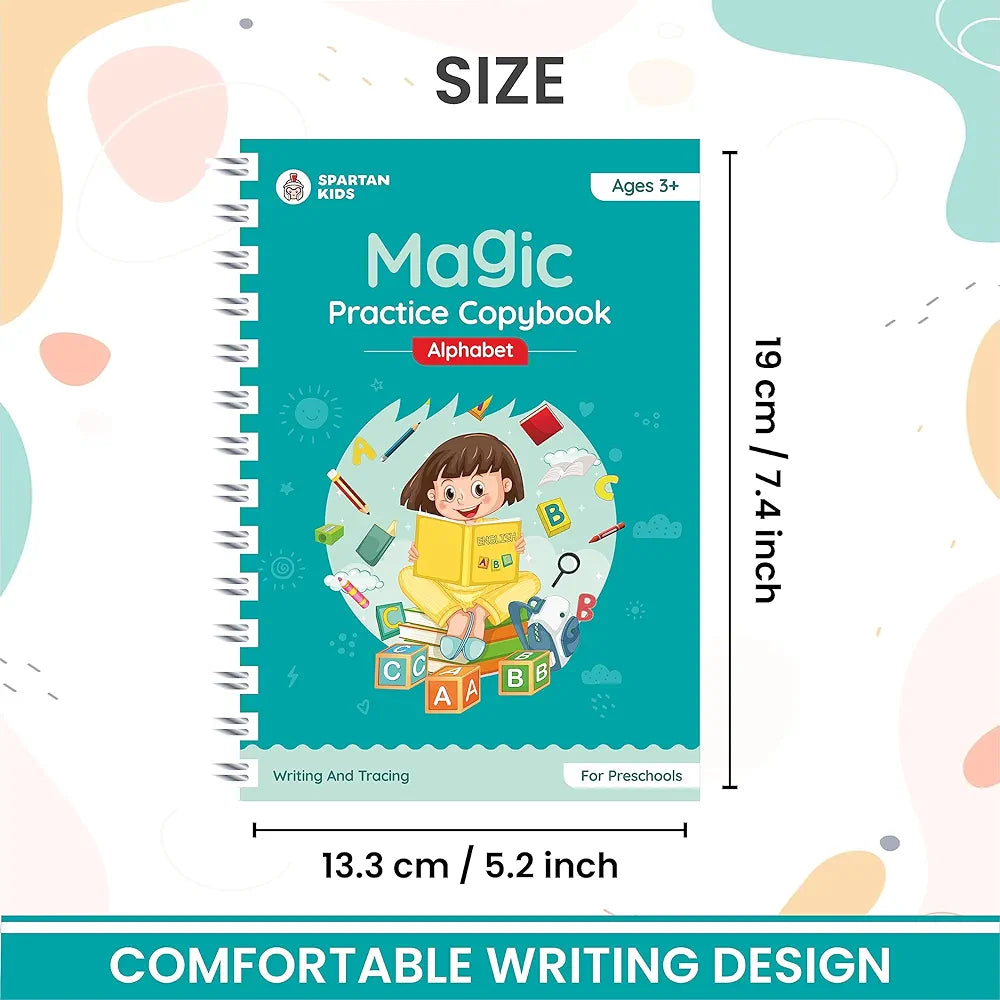 SPARTAN KIDS® Complete Magic Practice Copybook Set - Number Tracing Book for Kids