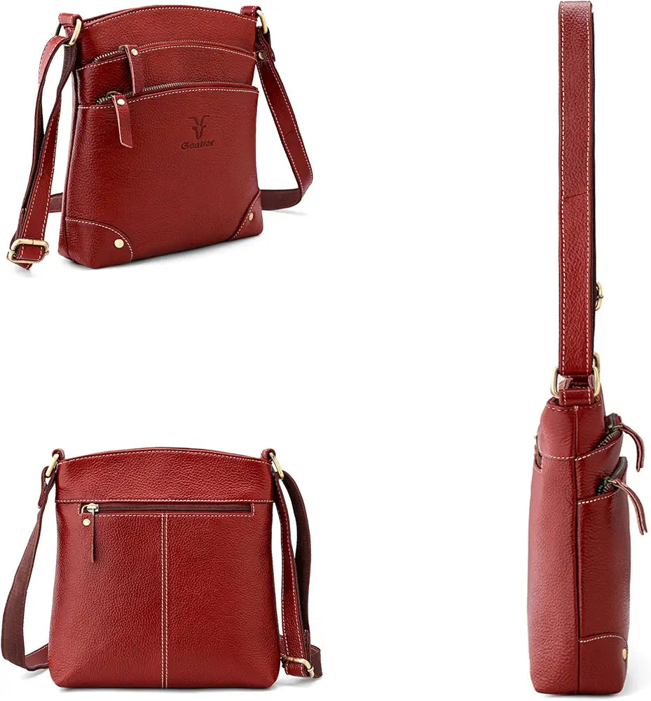 Goatter Genuine Leather 9.5" Inch Sling Cross-BodyBag for Girls And Women,