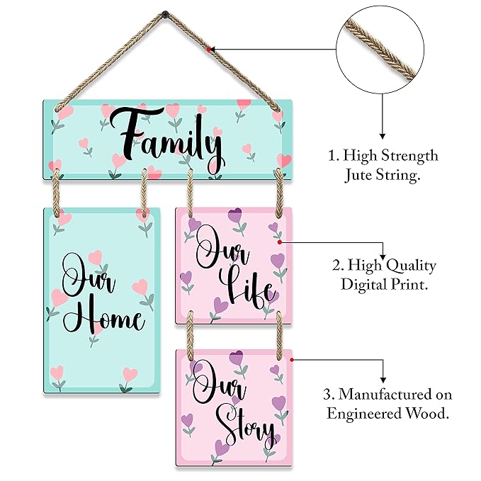 Sehaz Artworks Wooden Wall Hangings for Home Decor Items Home Decoration for Living Room - 4-0033