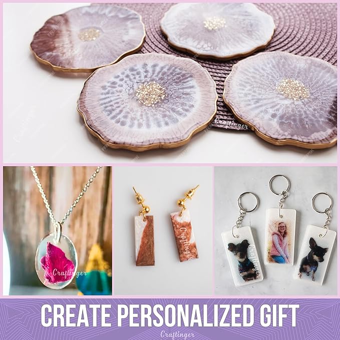 Craftinger Resin Art Keychain Coaster Making Kit With 200gm Resin Color and More