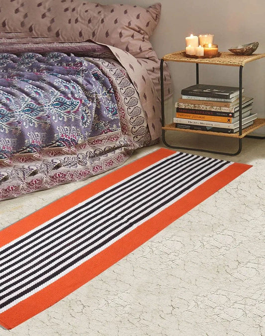Saral Home Stripe Designer Soft Cotton Durable & Washable Multipurpose Runner