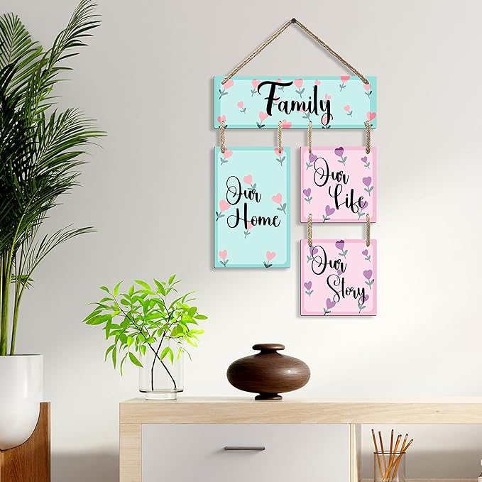 Sehaz Artworks Wooden Wall Hangings for Home Decor Items Home Decoration for Living Room - 4-0033