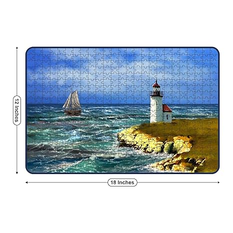 Webby Kids The Lighthouse Landscape Wooden Jigsaw Puzzle 500 Pieces