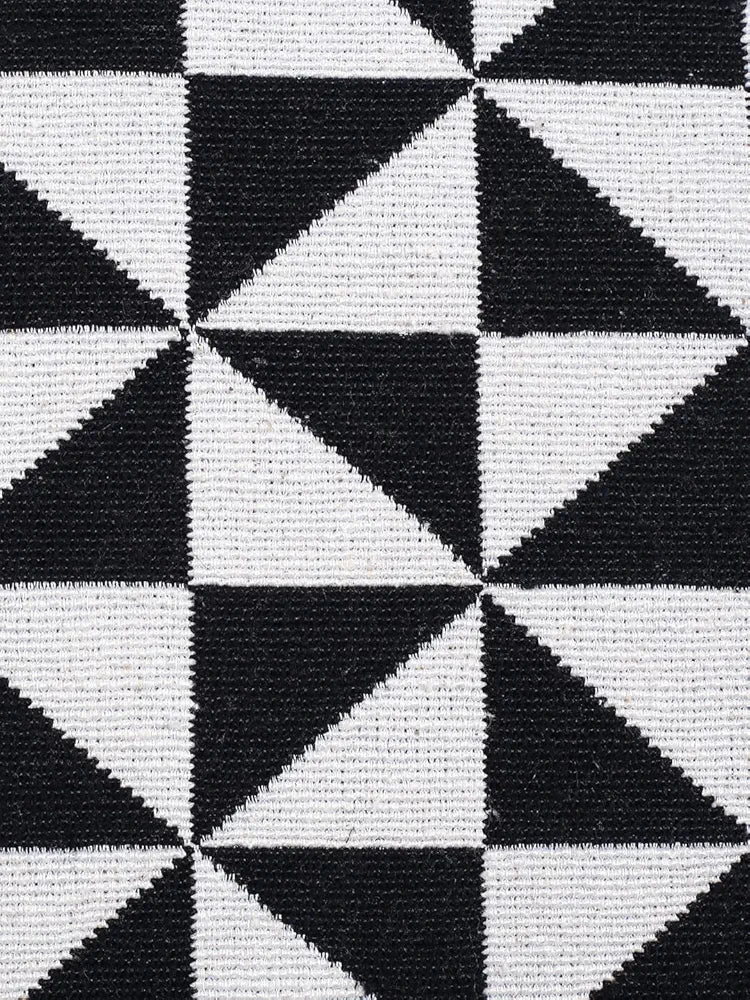 Saral Home Firki Designer Soft Cotton Durable & Washable Multipurpose Runner Colour Black