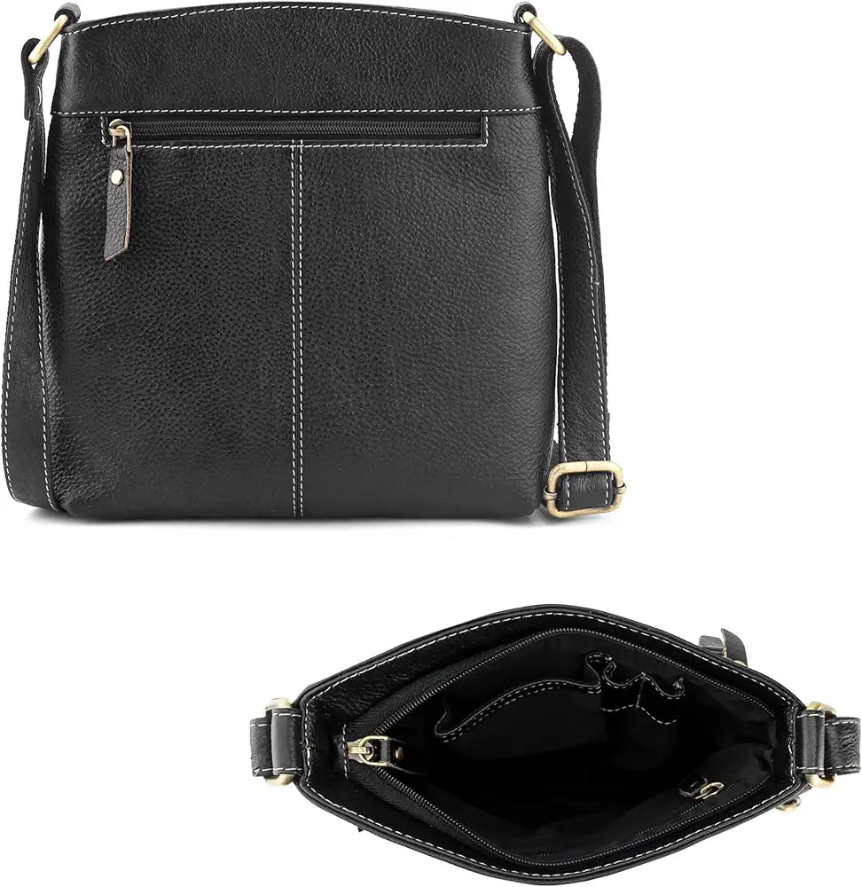 Goatter Genuine Leather 9.5" Inch Sling Cross-BodyBag for Girls And Women,