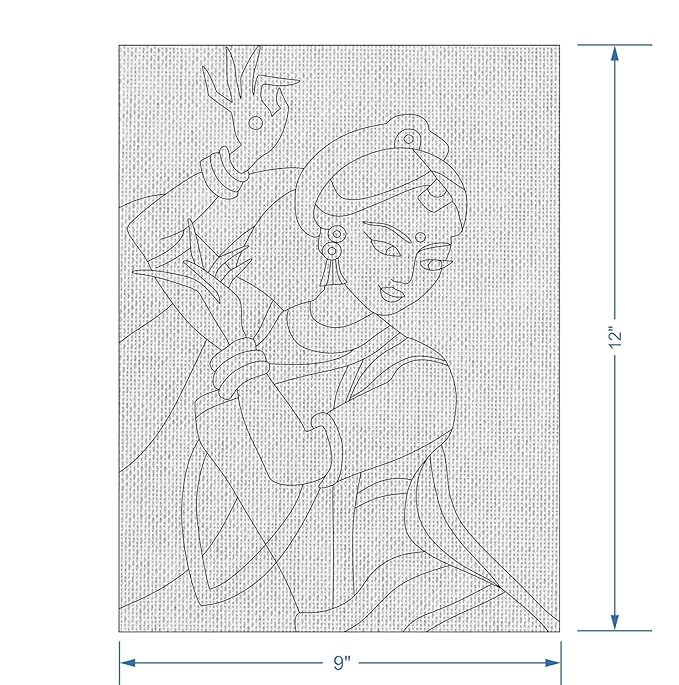 Hobby India Self Painting Beautiful Dancing Women Canvas | Pre-designed Canvas Board for Best Gift Adults & Artist