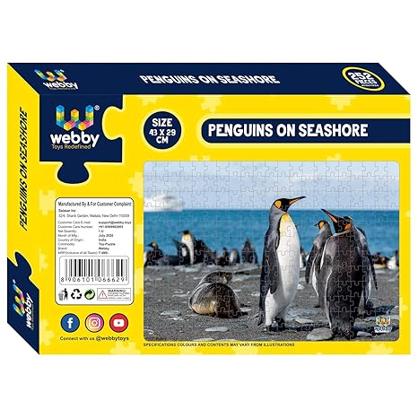 Webby Penguins On Seashore Jigsaw Puzzle 252 Pieces