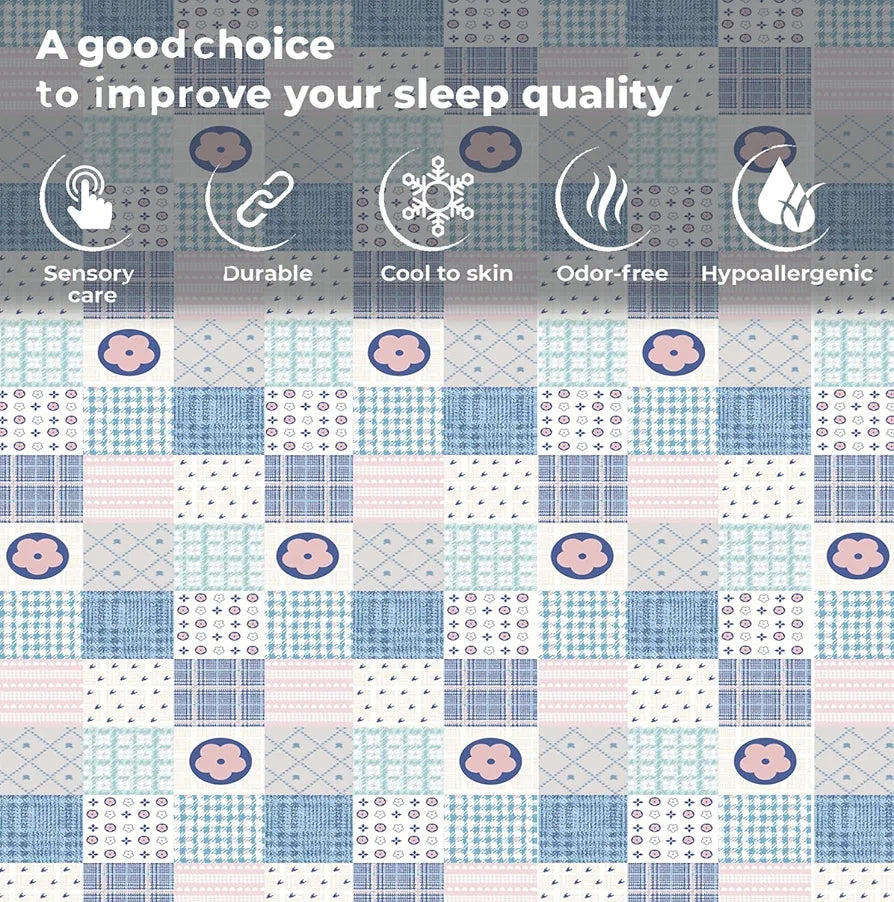 Fresh From Loom Microfiber Cotton Bedsheet for Double Bed with 2 Pillow Cover 240 TC King Size Soft Bed Sheet Patch Multi