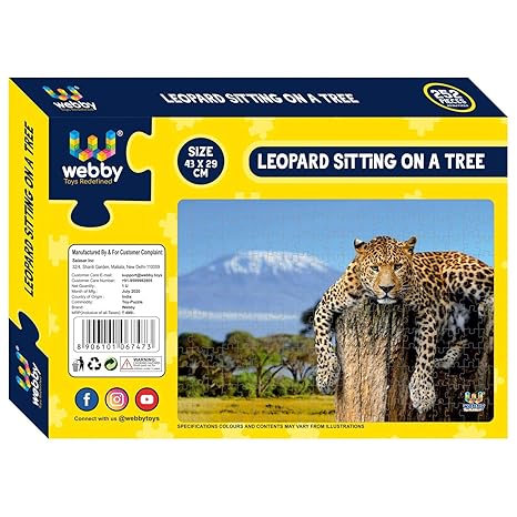 Webby Leopard Sitting On A Tree Jigsaw Puzzle for Kid 252 Pieces