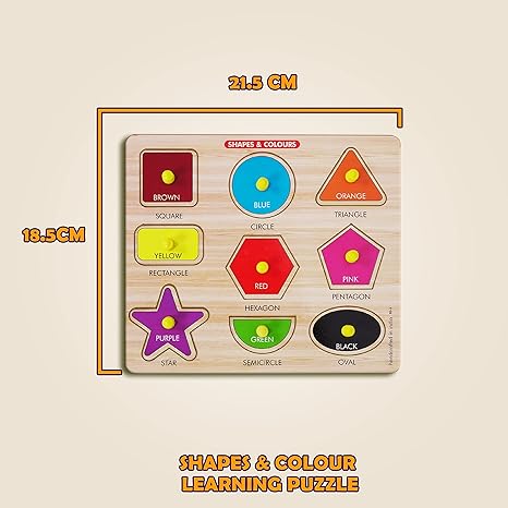 Highrooof Shapes And Colors Wooden Puzzle Wooden Toys For Kids 3 + Jigsaw Puzzles For Adults Baby