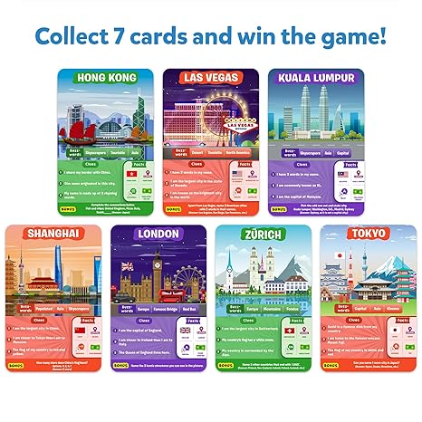 Skillmatics Card Game Guess in 10 Cities Around The World Educational Travel Toys