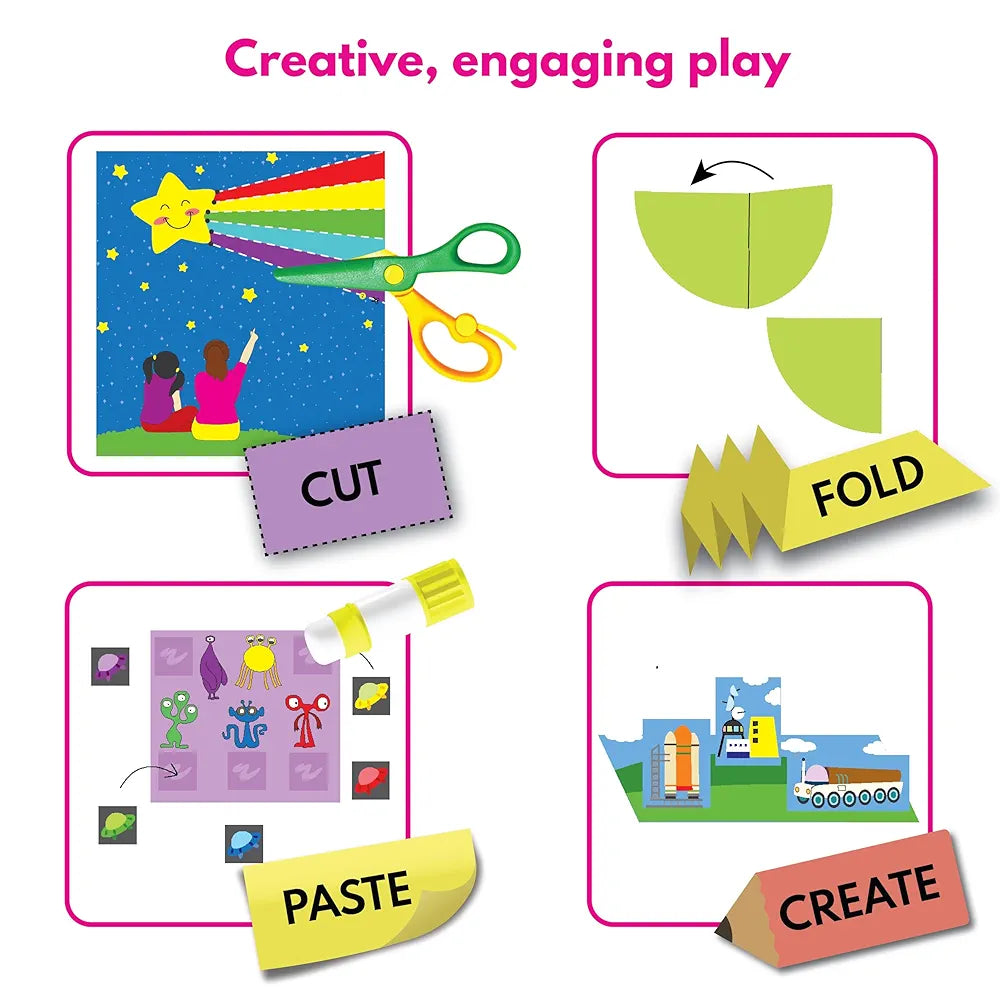 SparkLPlay Art and Craft Kit. Toys for Kids. Snip Snip Activity. Birthday Gift for Girls & Boys Ages 4 to 9. DIY Kit,Craft Supplies,Develop Scissor Skills,, Multicolor