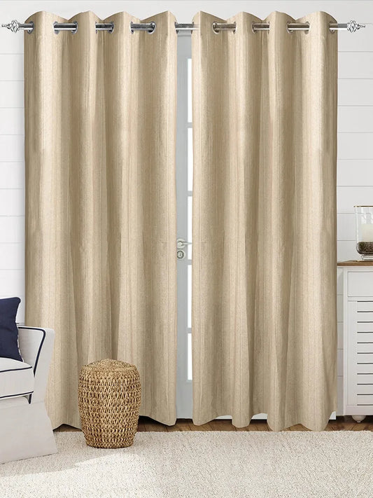 Saral Home Easy Living Solid Saral Home Chawla Cotton Room Darkening Door Curtain 2pc Beige