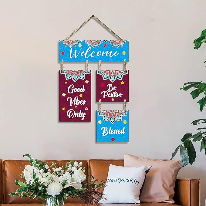 Sehaz Artworks Wooden Wall Hangings for Home Decoration Home Decor Items for Living Room - 4-0024