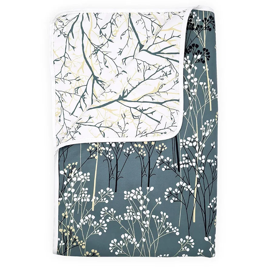 Divine Casa Microfiber Floral Single Dohar 120 GSM Soft & Lightweight Throw Blanket Colour Grey & White